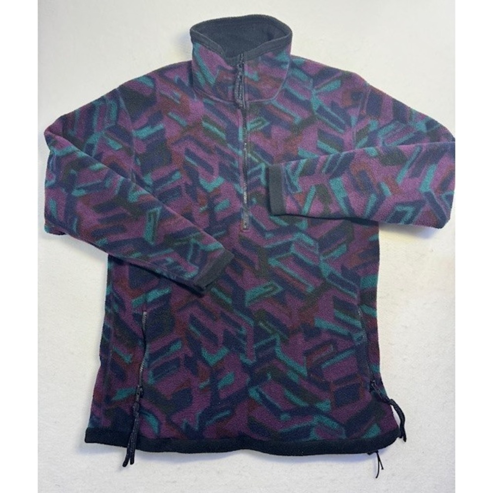 Vintage REI Kids 1/4 Zip Fleece Pullover size XL 90s Aztec Geometric Womens SML?